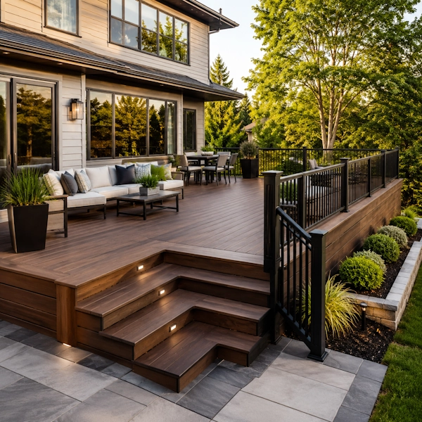 Modern backyard deck
